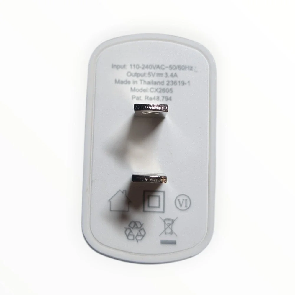 D6-U Chargeworx - USB & USB-C Rapid Wall Charger - White 17w‎